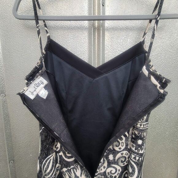 Joseph Ribkoff Black & Tan Floral Sheath Dress Size 4 - Picture 7 of 8